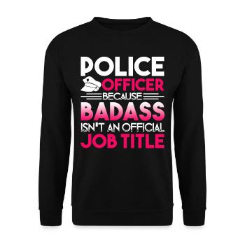 Police Officer Police Officer Job Title - Unisex Sweatshirt - black - Front - Alina (178cm) & Michal (187cm)