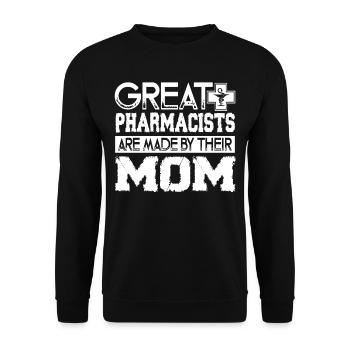 Great Pharmacists Are Made By Their Mom - Unisex Sweatshirt - black - Front - Alina (178cm) & Michal (187cm)