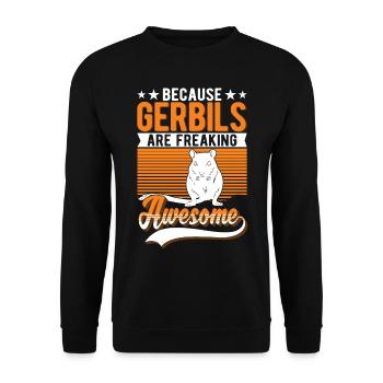 Gerbil Rennratte Rennmaus - Unisex Pullover - Schwarz - Vorne - Alina (178cm) & Michal (187cm)