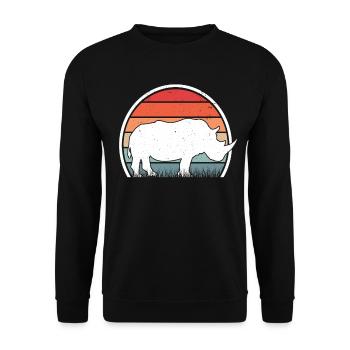 Nashorn Retro Rhino Vintage - Unisex Sweatshirt - black - Front - Alina (178cm) & Michal (187cm)