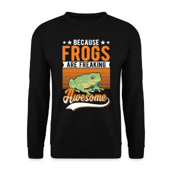 Frog Gift Tree Frog - Unisex Sweatshirt - black - Front - Alina (178cm) & Michal (187cm)