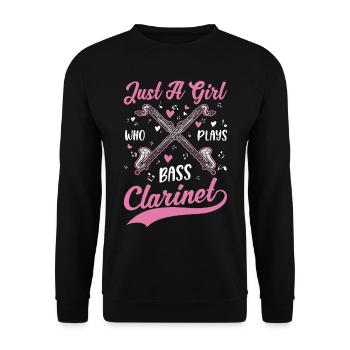 Clarinettiste basse - Sweat-shirt Unisexe - noir - Devant - Alina (178cm) & Michal (187cm)