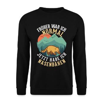 I used to be normal Now I have coatis - Unisex Sweatshirt - black - Front - Alina (178cm) & Michal (187cm)