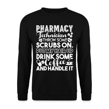 Pharmacy Technician Pharmacy Technician Handle It - Unisex Sweatshirt - black - Front - Alina (178cm) & Michal (187cm)