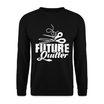 Quilting Future Quilter - Unisex Sweatshirt - black - Front - Alina (178cm) & Michal (187cm)