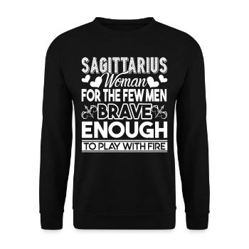 Sagittarius Sagittarius Woman Sign Of Zodiac - Unisex Sweatshirt - black - Front - Alina (178cm) & Michal (187cm)