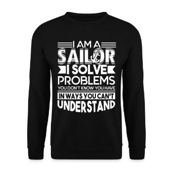Sailor Sailor Solve Problems - Unisex Sweatshirt - black - Front - Alina (178cm) & Michal (187cm)