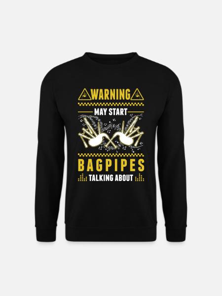 Warning bagpipes bagpipers - Unisex Sweatshirt - black
