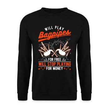 Bagpipes Money Bagpipers - Unisex Sweatshirt - black - Front - Alina (178cm) & Michal (187cm)