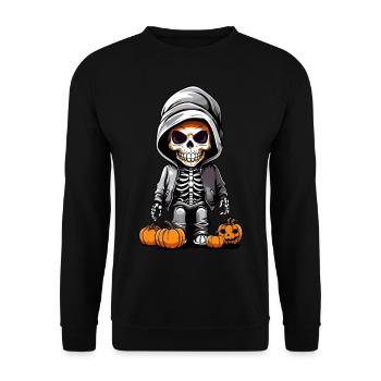Squelette cool avec design d’Halloween à la citrouille - Sweat-shirt Unisexe - noir - Devant - Alina (178cm) & Michal (187cm)