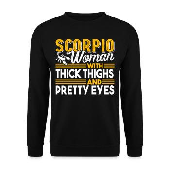 Scorpio Woman With Thick Thighs - Unisex Sweatshirt - black - Front - Alina (178cm) & Michal (187cm)