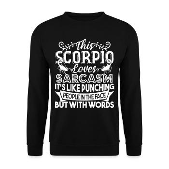 Scorpio This Scorpio Loves Sarcasm - Unisex Sweatshirt - black - Front - Alina (178cm) & Michal (187cm)