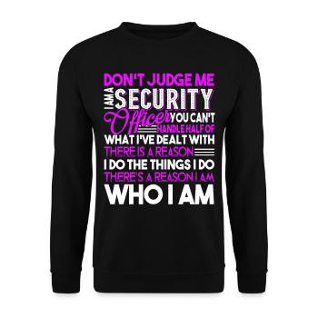 Security Officer Security Officer Don't Judge Me - Unisex Sweatshirt - black - Front - Alina (178cm) & Michal (187cm)