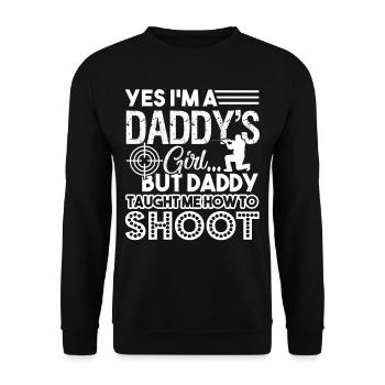 Shooting Daddy Taught Me How To Shoot - Unisex Sweatshirt - black - Front - Alina (178cm) & Michal (187cm)