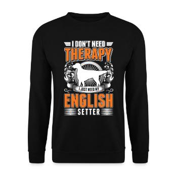 Setter Anglais Thérapie Setter Anglais - Sweat-shirt Unisexe - noir - Devant - Alina (178cm) & Michal (187cm)