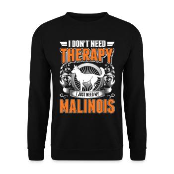 Malinois Thérapie Berger Belge - Sweat-shirt Unisexe - noir - Devant - Alina (178cm) & Michal (187cm)