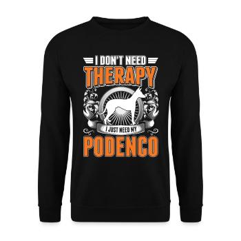 Podenco Therapy Ibizan Hound - Unisex Sweatshirt - black - Front - Alina (178cm) & Michal (187cm)