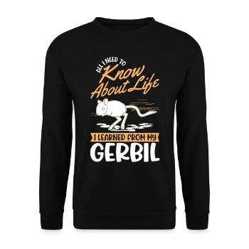 Gerbil Gift Racing Rat Gerbil - Unisex Sweatshirt - black - Front - Alina (178cm) & Michal (187cm)