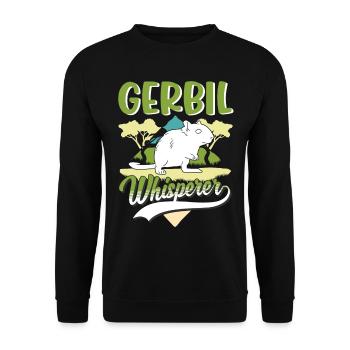 Gerbil Whisperer Racing Rat Gift Gerbil - Unisex Sweatshirt - black - Front - Alina (178cm) & Michal (187cm)