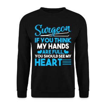 Surgeon Surgeon Full Heart - Unisex Sweatshirt - black - Front - Alina (178cm) & Michal (187cm)