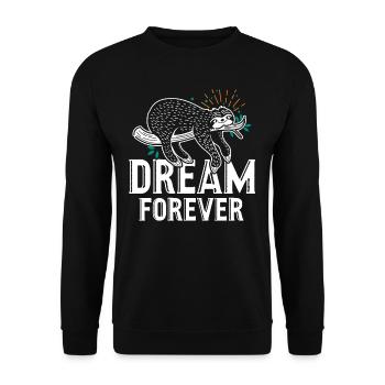 Sloth Sloth Sleeping Dream Forever - Unisex Sweatshirt - black - Front - Alina (178cm) & Michal (187cm)