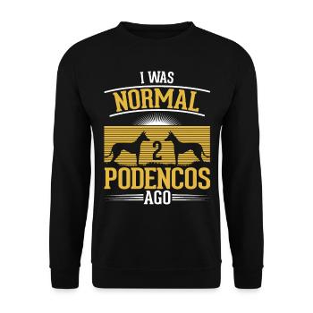 Podenco Spanish Greyhound Ibizan Hound - Unisex Sweatshirt - black - Front - Alina (178cm) & Michal (187cm)