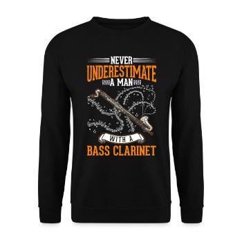 clarinettiste basse homme clarinettiste basse - Sweat-shirt Unisexe - noir - Devant - Alina (178cm) & Michal (187cm)