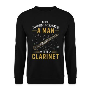 Clarinettes Homme Clarinettiste Clarinettiste - Sweat-shirt Unisexe - noir - Devant - Alina (178cm) & Michal (187cm)