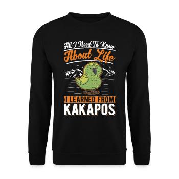 Kakapo Bird Night Parrot - Unisex Sweatshirt - black - Front - Alina (178cm) & Michal (187cm)