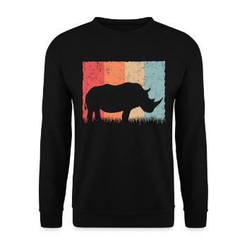 Nashorn Retro Rhino Vintage - Unisex Sweatshirt - black - Front - Alina (178cm) & Michal (187cm)