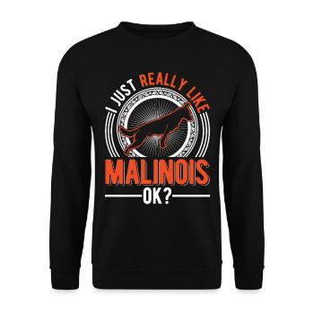 Belgian Malinois Mechelse Herder - Unisex Sweatshirt - black - Front - Alina (178cm) & Michal (187cm)