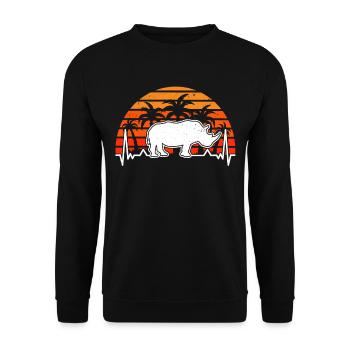 Rhino Heartbeat Rhino - Unisex Sweatshirt - black - Front - Alina (178cm) & Michal (187cm)