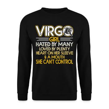 Virgo Virgo Girl Sign Of Zodiac - Unisex Sweatshirt - black - Front - Alina (178cm) & Michal (187cm)