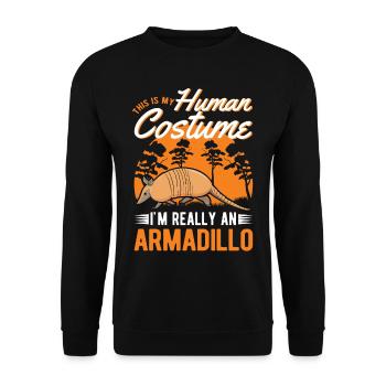 Armadillo Human Costume Gürteltier - Unisex Sweatshirt - black - Front - Alina (178cm) & Michal (187cm)