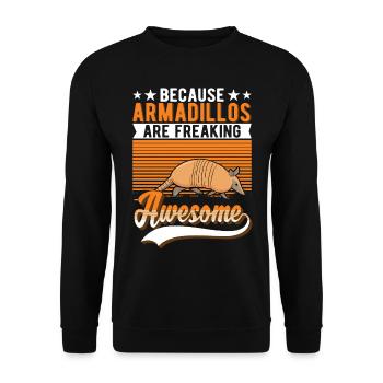 Because Armadillos are freaking awesome Gürteltier - Unisex Sweatshirt - black - Front - Alina (178cm) & Michal (187cm)