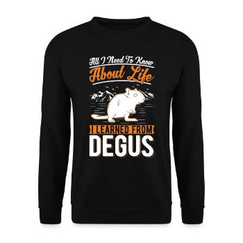 Degu Shrub Rat Forest Degu - Unisex Sweatshirt - black - Front - Alina (178cm) & Michal (187cm)
