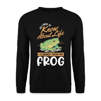 Frog Tree Frog Tree-climbing Frog - Unisex Sweatshirt - black - Front - Alina (178cm) & Michal (187cm)