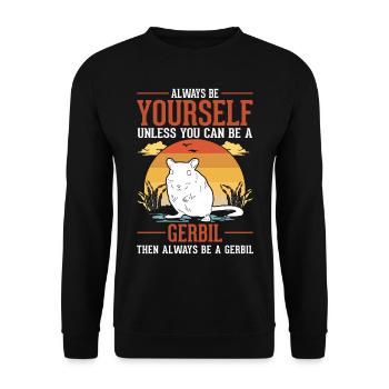 Gerbil Gift Racing Rat Gerbil - Unisex Sweatshirt - black - Front - Alina (178cm) & Michal (187cm)