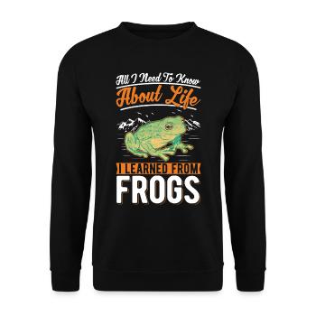Frog Tree Frog Tree-climbing Frog - Unisex Sweatshirt - black - Front - Alina (178cm) & Michal (187cm)