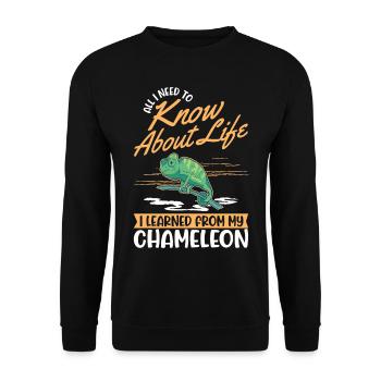 Caméléon Cadeau Caméléon - Sweat-shirt Unisexe - noir - Devant - Alina (178cm) & Michal (187cm)