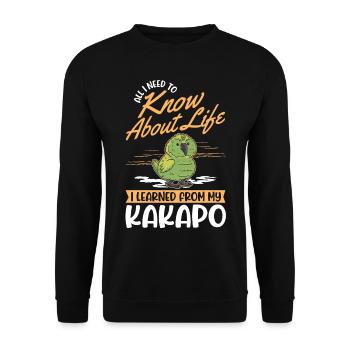 Kakapo Bird Night Parrot - Unisex Sweatshirt - black - Front - Alina (178cm) & Michal (187cm)