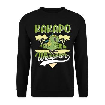 Kakapo Whisperer Night Parrot - Unisex Sweatshirt - black - Front - Alina (178cm) & Michal (187cm)