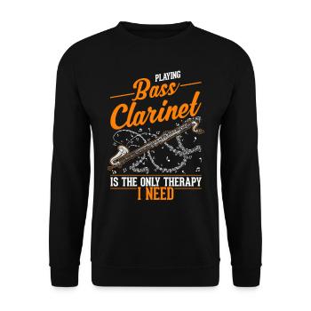 Clarinette basse Thérapie Clarinettiste basse - Sweat-shirt Unisexe - noir - Devant - Alina (178cm) & Michal (187cm)