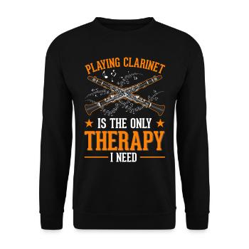 Clarinet Therapy Clarinetist - Unisex Sweatshirt - black - Front - Alina (178cm) & Michal (187cm)