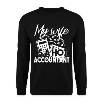 Accountant My Wife Is A Hot Accountant - Unisex Sweatshirt - black - Front - Alina (178cm) & Michal (187cm)