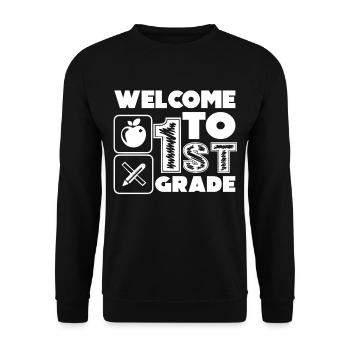 1st Grade Teacher Welcome To 1st Grade - Unisex Sweatshirt - black - Front - Alina (178cm) & Michal (187cm)