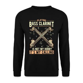 Clarinette basse Clarinettiste basse amateur - Sweat-shirt Unisexe - noir - Devant - Alina (178cm) & Michal (187cm)