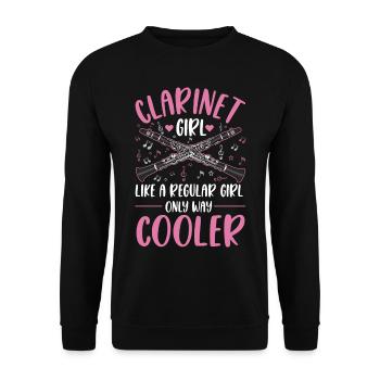 Clarinette Clarinettiste - Sweat-shirt Unisexe - noir - Devant - Alina (178cm) & Michal (187cm)