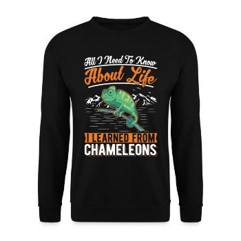 Caméléon - Sweat-shirt Unisexe - noir - Devant - Alina (178cm) & Michal (187cm)