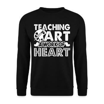 Art Teacher Teaching Art Is A Work Of Heart - Unisex Sweatshirt - black - Front - Alina (178cm) & Michal (187cm)